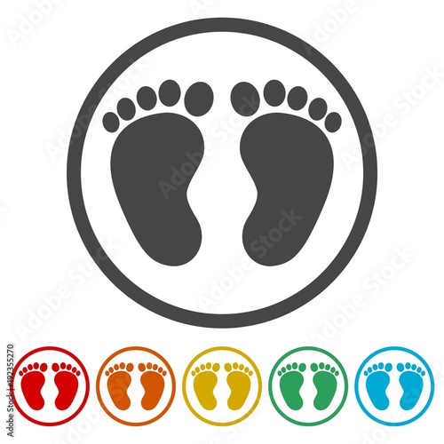 Two baby footprint, 6 Colors Included