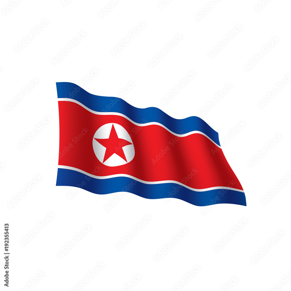 Fototapeta premium North Korea flag, vector illustration