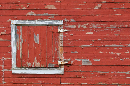 Weathered Red Barn Door
