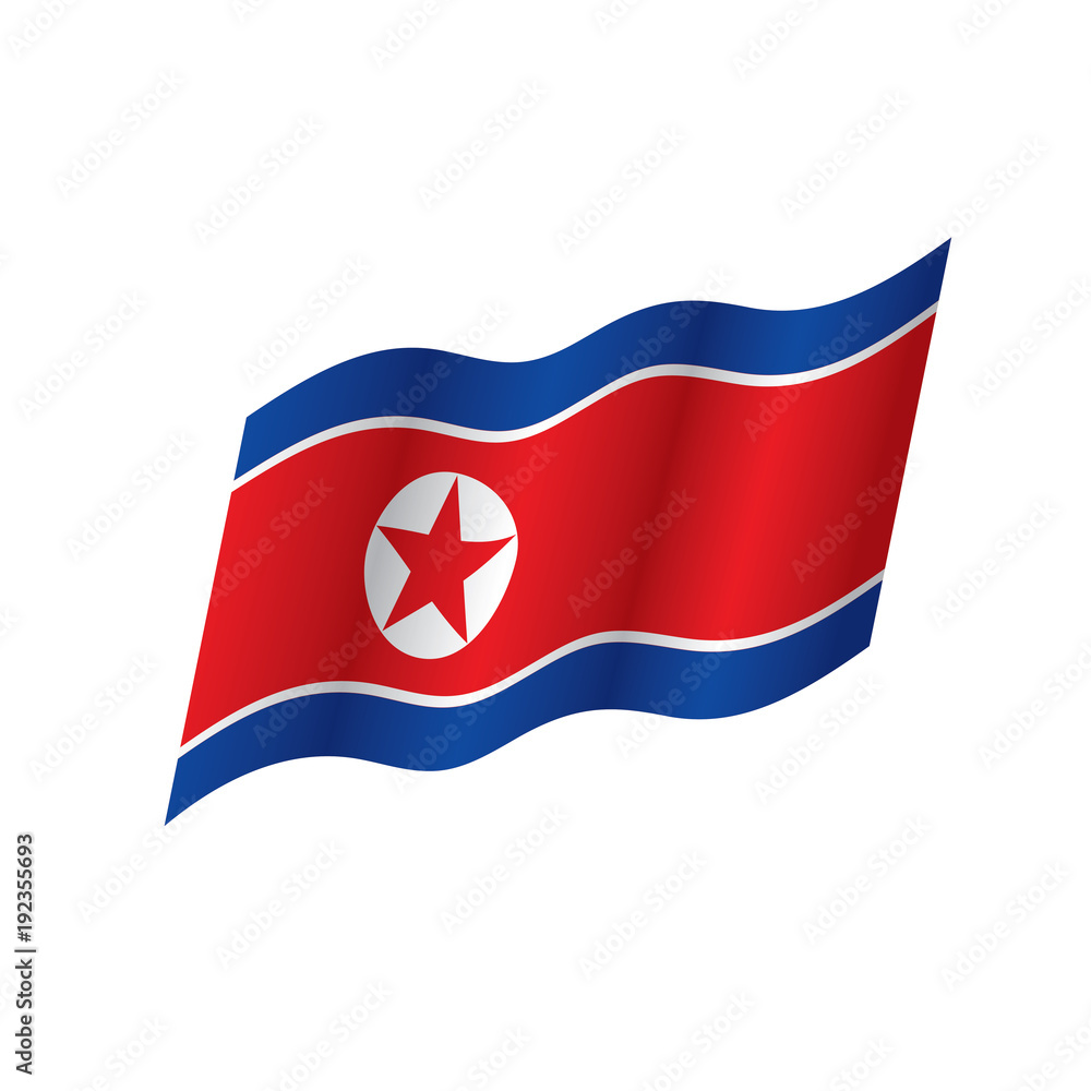 Fototapeta premium North Korea flag, vector illustration