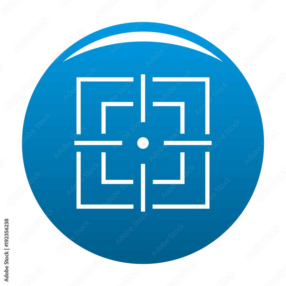 Focusing icon vector blue circle isolated on white background Focusing icon vector blue circle isolated on white background