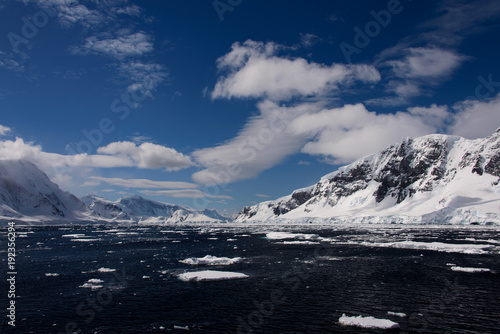 Antarctic landscape with sea and mountains © Alexey Seafarer