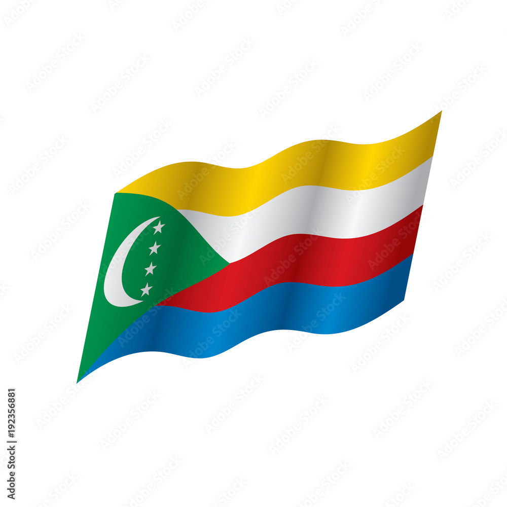 Fototapeta premium Comoros flag, vector illustration