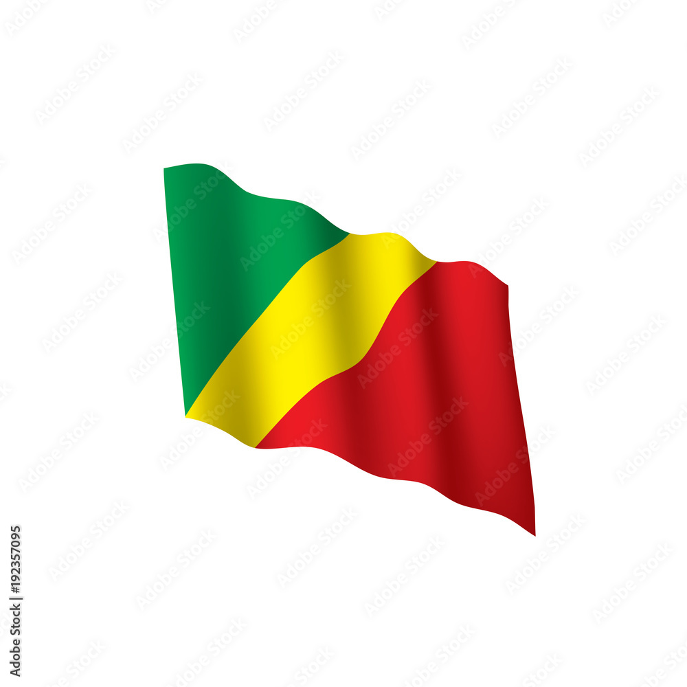 Obraz premium Congo flag, vector illustration