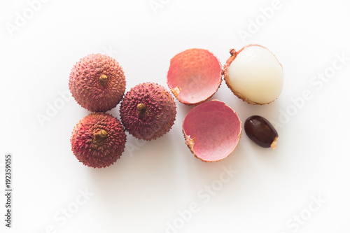 Lychee on the bright background