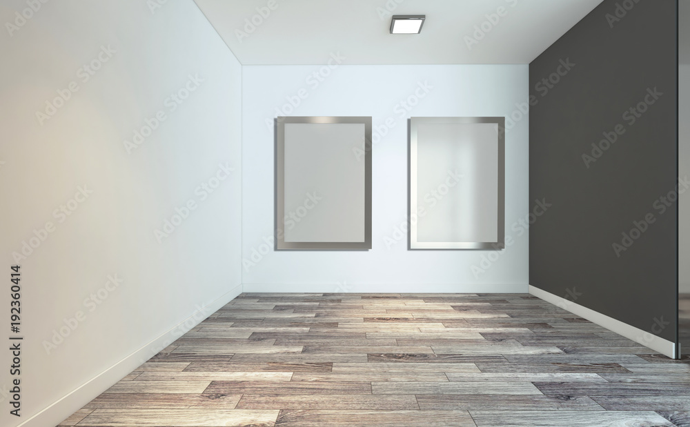 Empty Modern office Cabinet. Meeting room. 3D rendering.. Blank paintings Empty Modern office Cabinet. Meeting room. 3D rendering.. Blank paintings