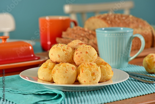 Cheese breads on breakfast table