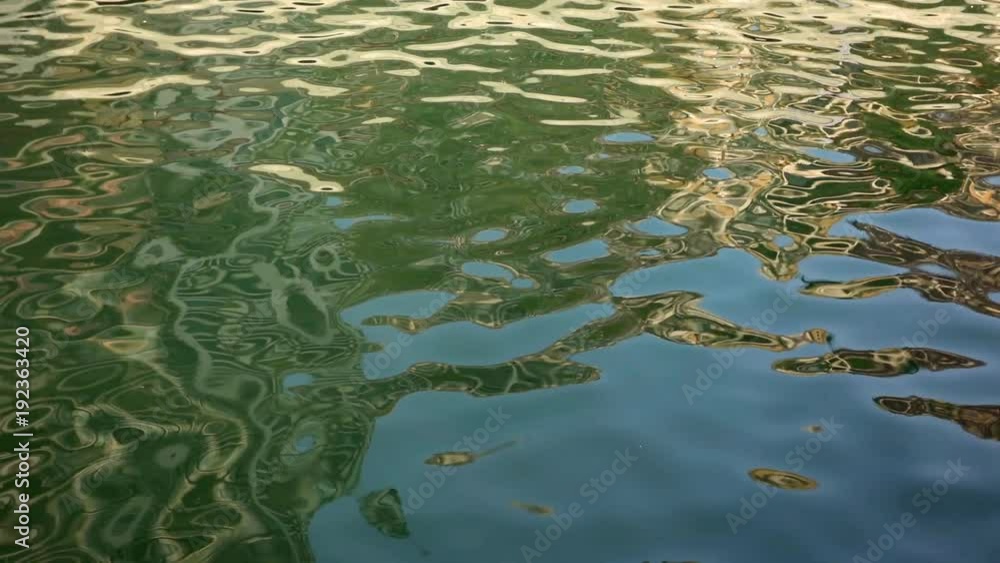 Abstract shapes in sea water - buildings reflecting in waves Abstract shapes in sea water - buildings reflecting in waves