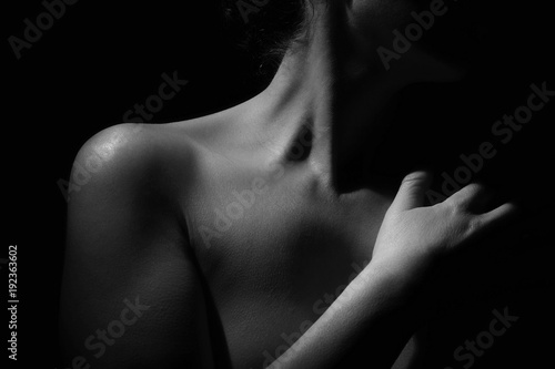 Photos Black and White woman with naked shoulder