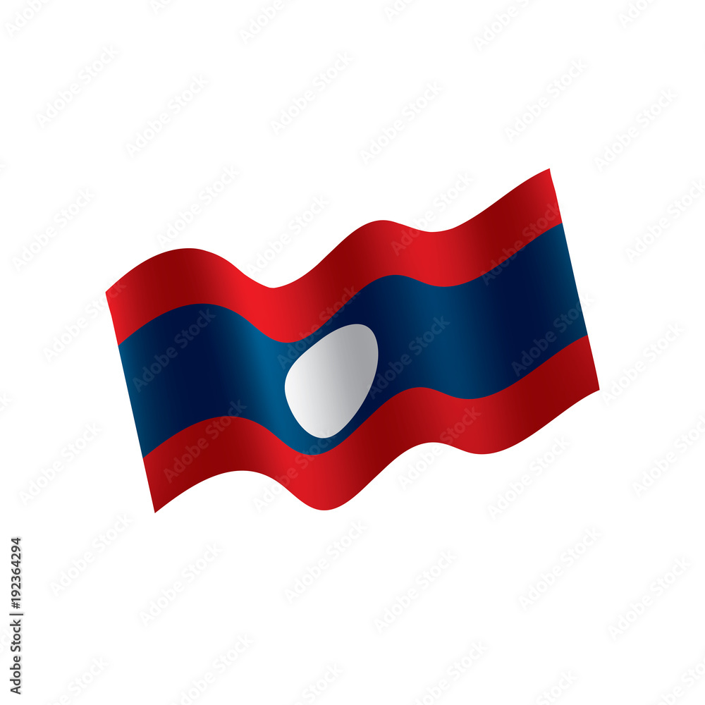 Naklejka premium Laos flag, vector illustration