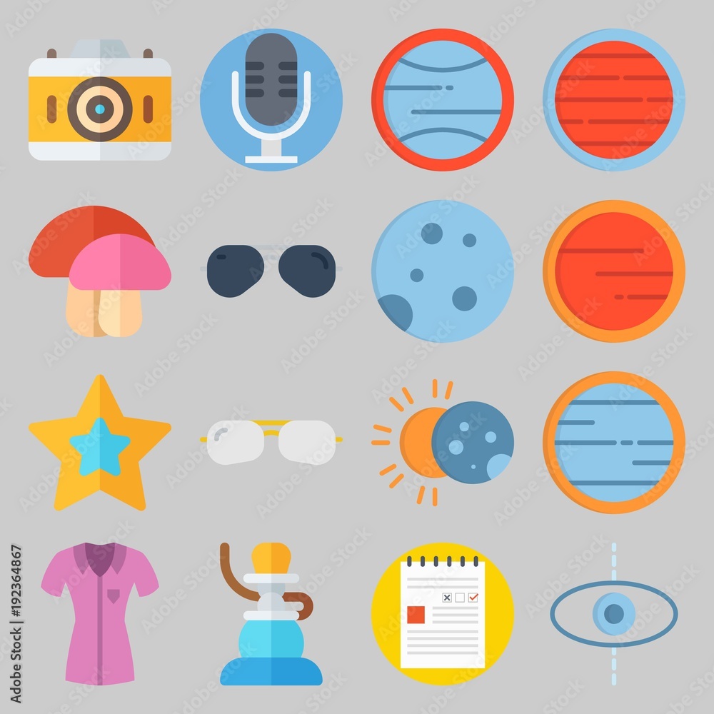 icon set about Hippies. with eclipse, sun and shisha icon set about Hippies. with eclipse, sun and shisha
