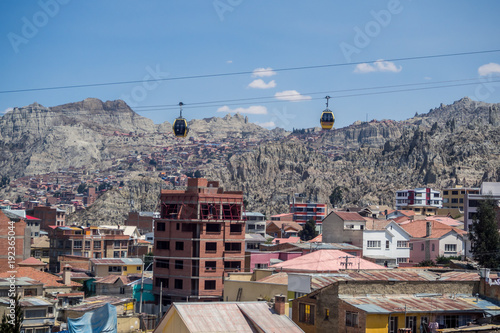 Building and cityscape in La Paz in Bolivia photo