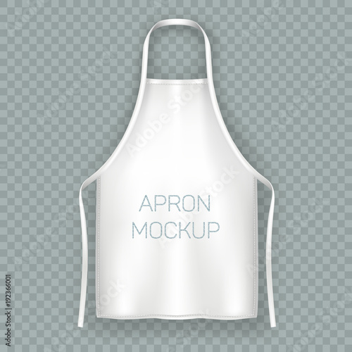 White isolated cooking apron or working uniform
