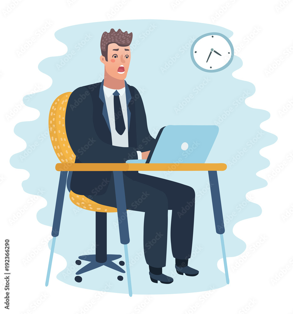 Frustrated scared Business Man Cartoon Character Frustrated scared Business Man Cartoon Character