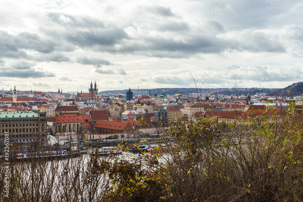Obraz premium View over Prague from the Letna park, Czech Republic