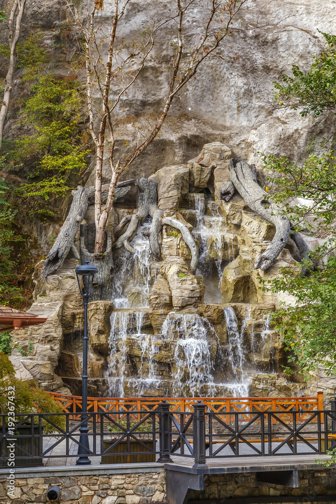 Artificial waterfall in Borjomi, Georgia