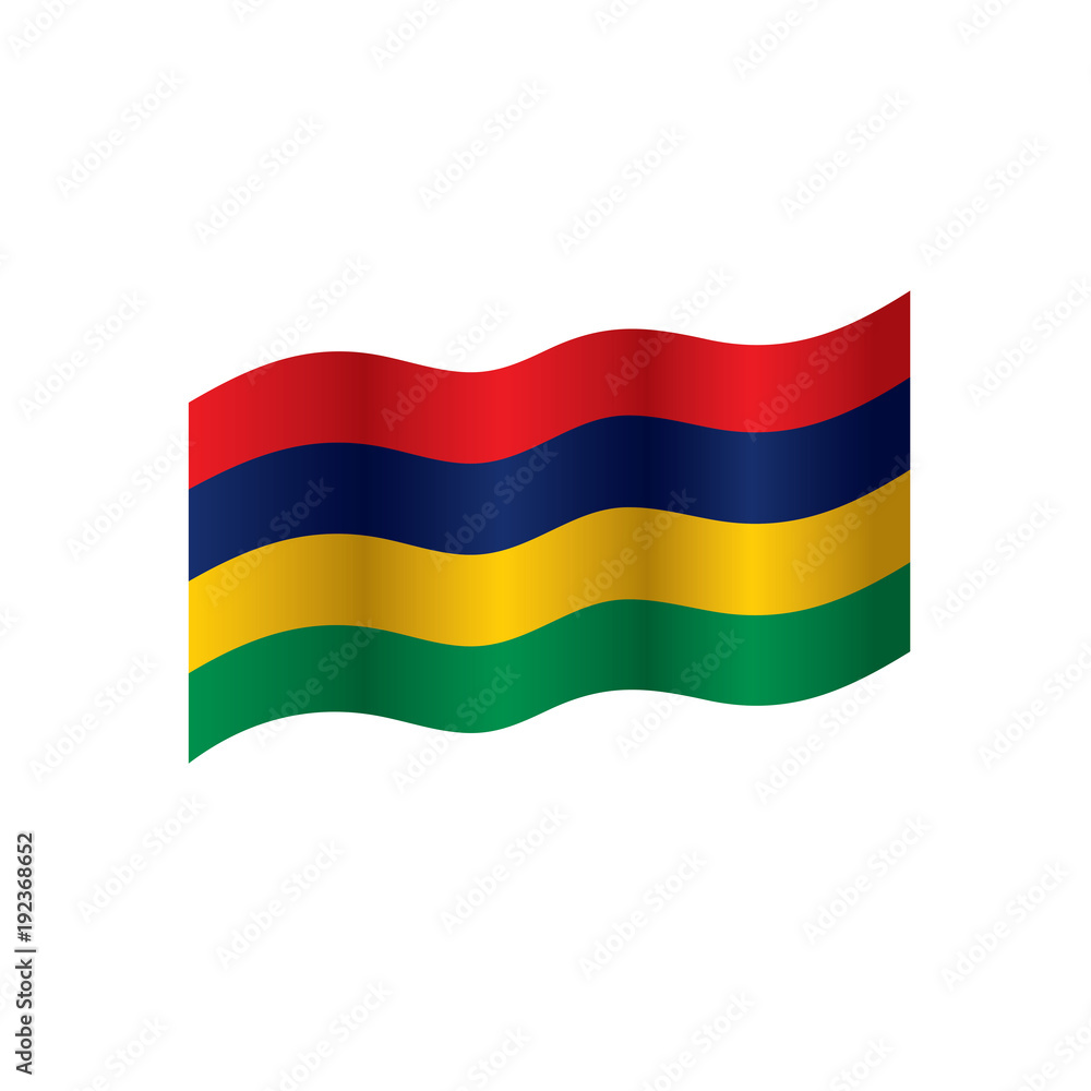 Naklejka premium Mauritius flag, vector illustration
