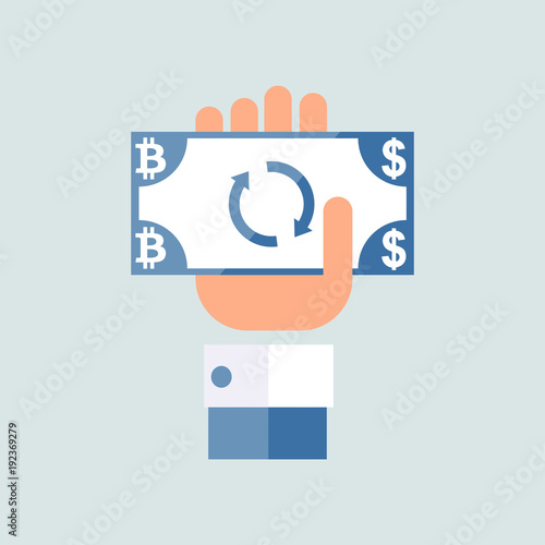 Обмен валюты. Доллар биткоин.