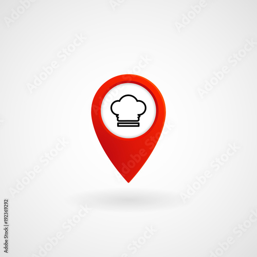 Red Location Icon for Restaurant, Vector, Illustration, Eps File