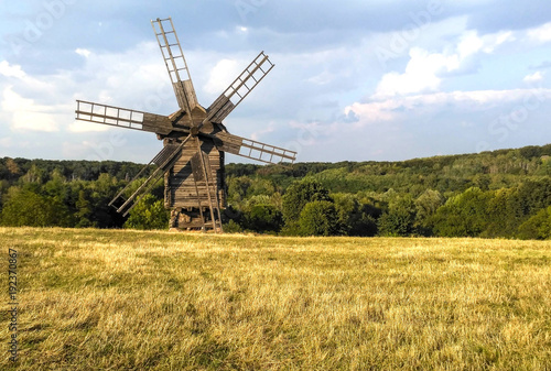 Windmill in Pyrohiv museum near Kyiv