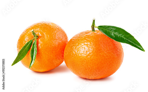 Tangerine or clementine isolated on white background