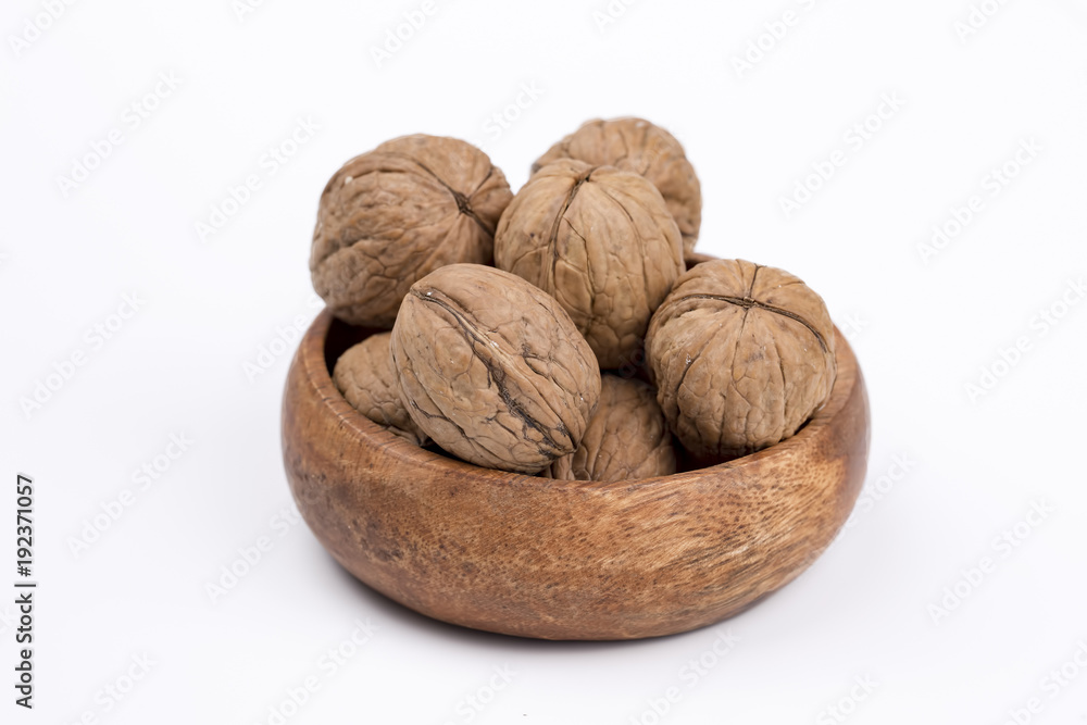 Walnut on the white background Walnut on the white background