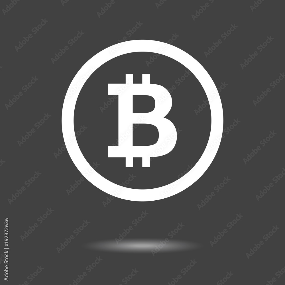 Bitcoin icon - simple flat design isolated on grey background, vector. Blockchain based digital cryptocurrency symbol Bitcoin icon - simple flat design isolated on grey background, vector. Blockchain based digital cryptocurrency symbol