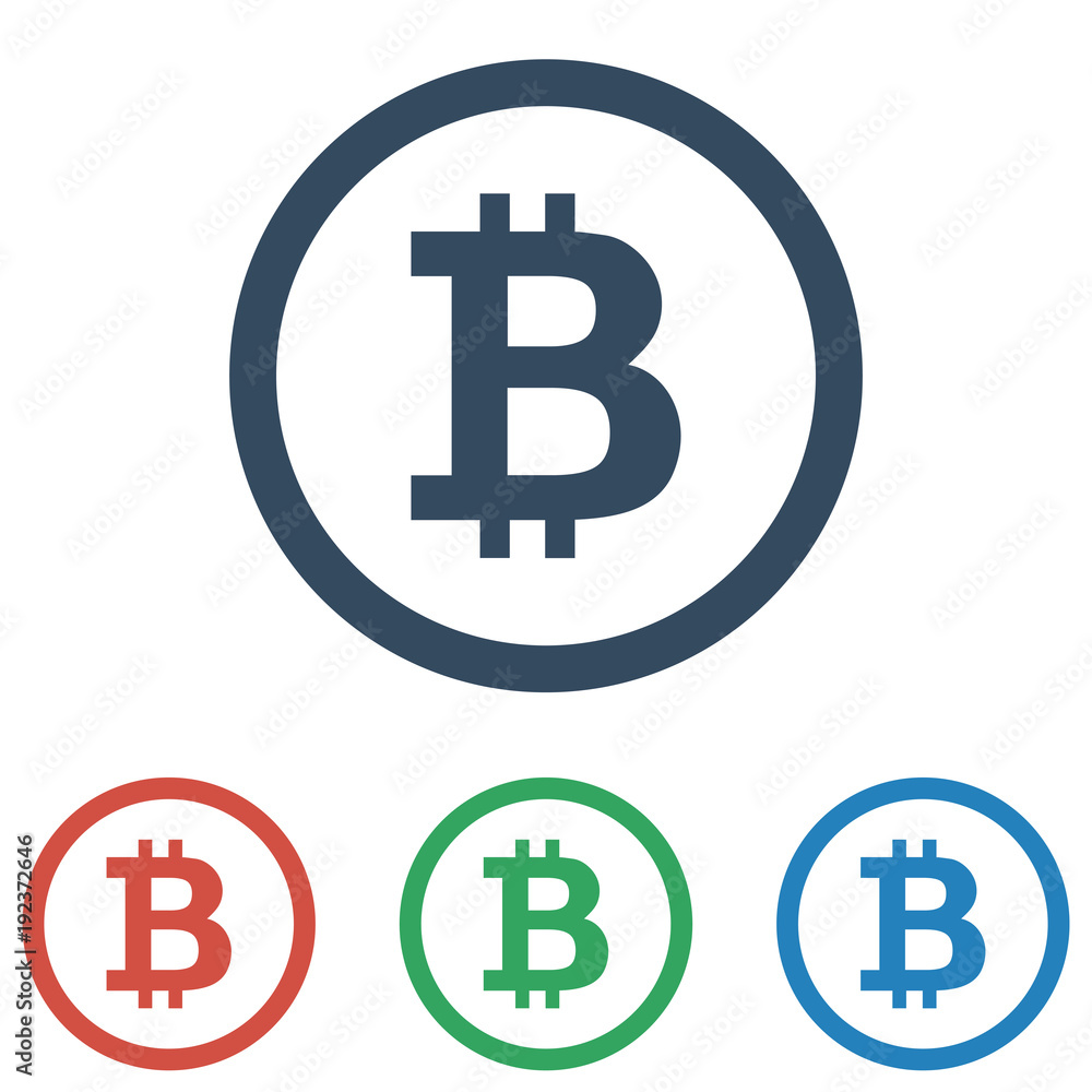 Bitcoin icon set - simple flat design isolated on white background, vector. Blockchain based digital cryptocurrency symbol Bitcoin icon set - simple flat design isolated on white background, vector. Blockchain based digital cryptocurrency symbol