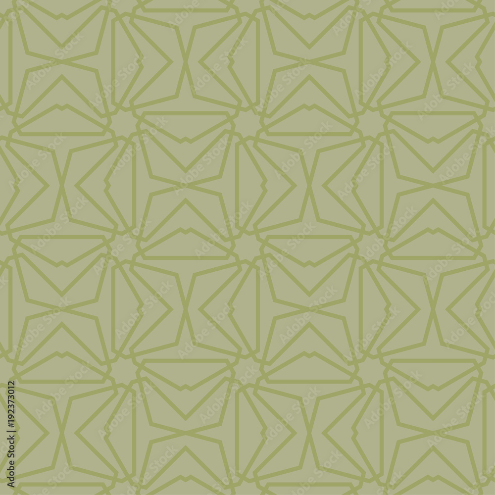 Olive green geometric ornament. Seamless pattern Olive green geometric ornament. Seamless pattern