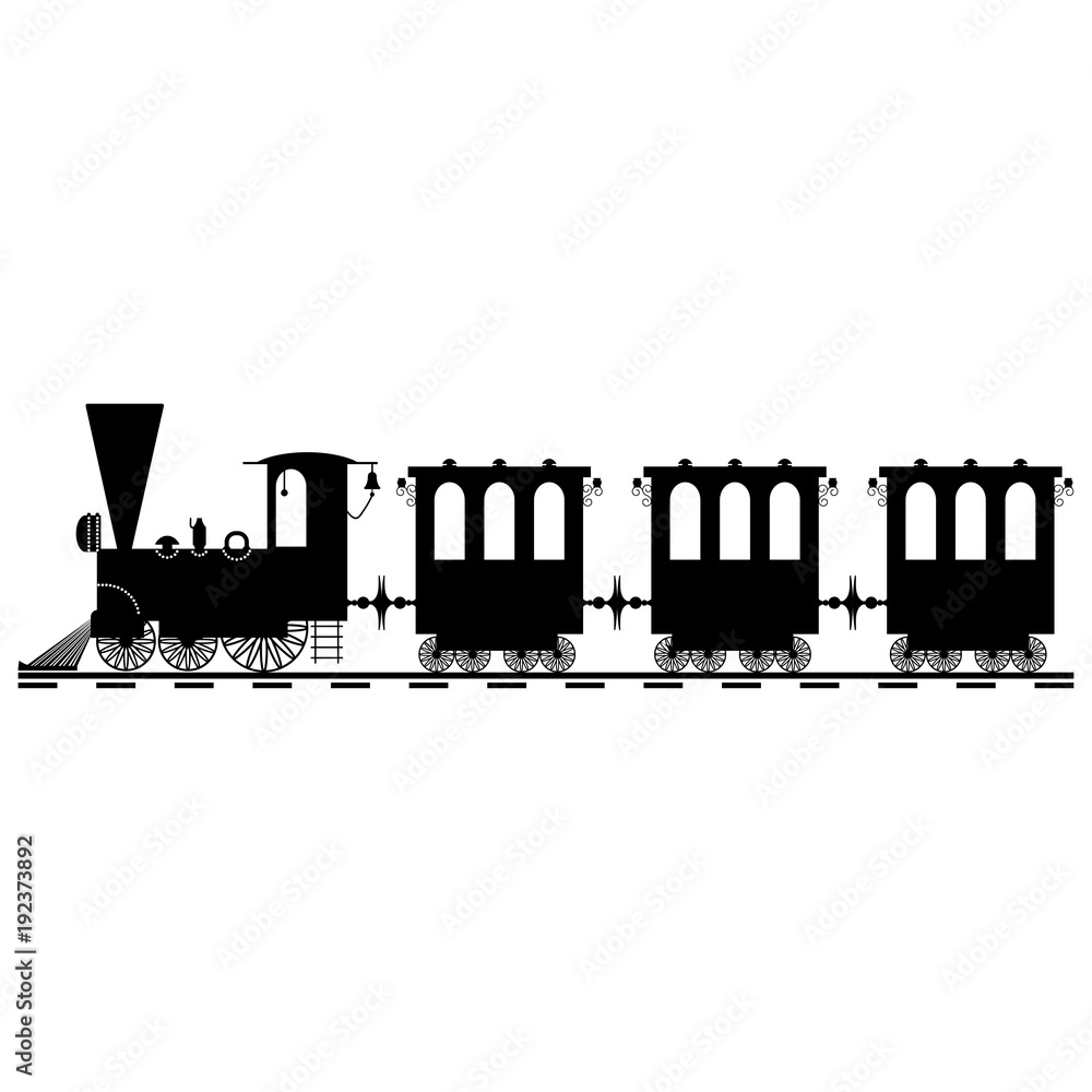 silhouette of a toy train