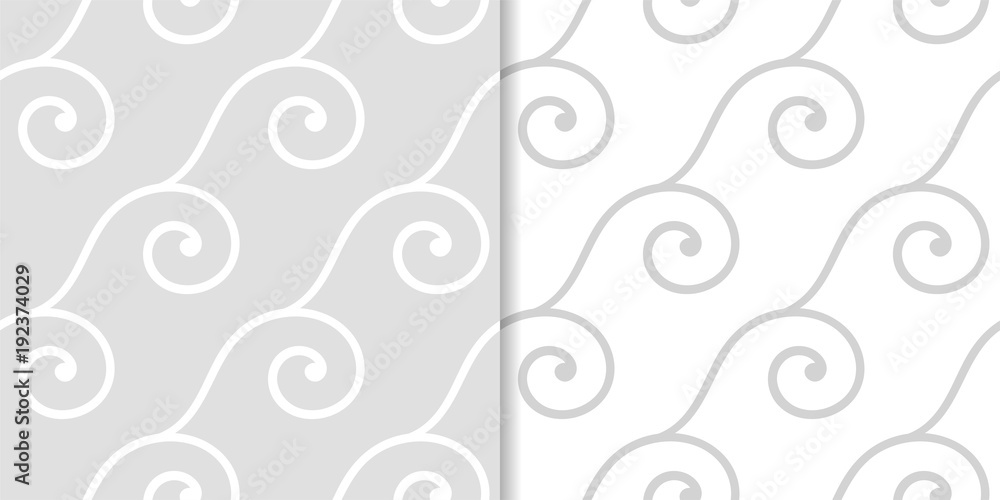 Light gray geometric seamless patterns