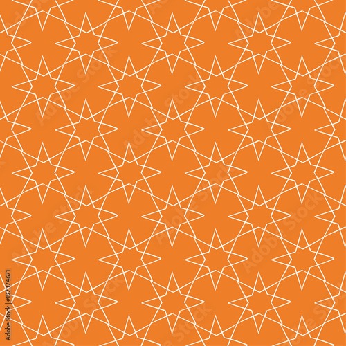 Orange geometric ornament. Seamless pattern