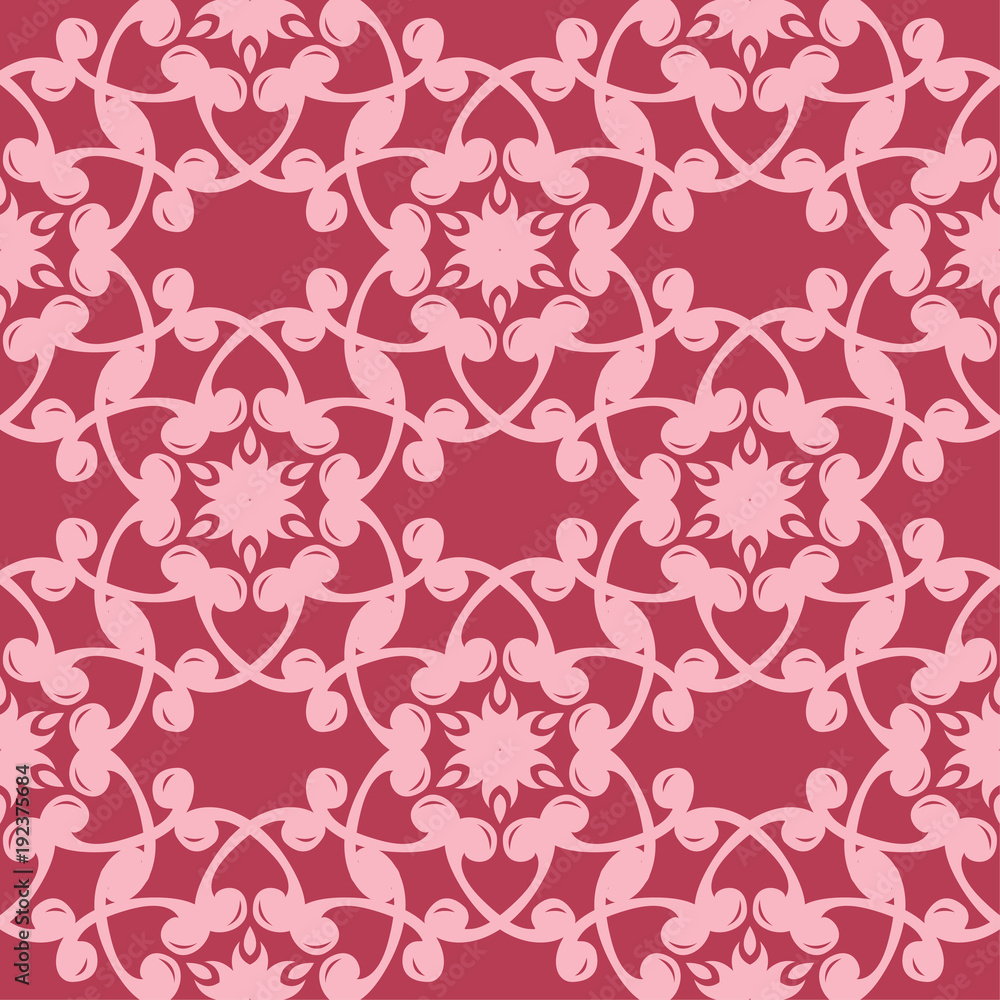 Floral seamless pattern on red background Floral seamless pattern on red background