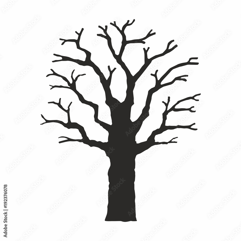 Tree silhouette on white background Tree silhouette on white background