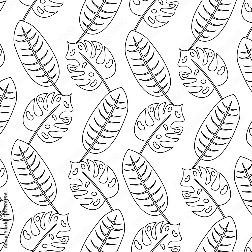 green leaves tropical spring natural seamless pattern vector illustration green leaves tropical spring natural seamless pattern vector illustration