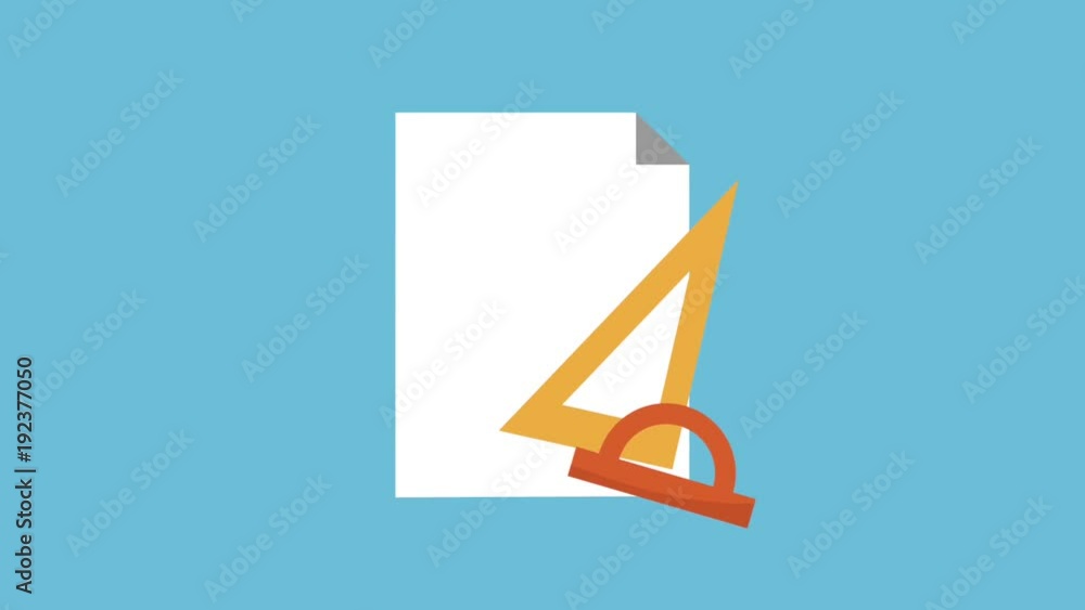 Blank sheet with geometric compass tool and triangle ruler appearing on ...