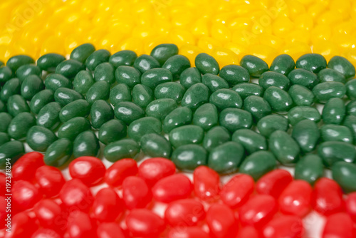 Lithuanian flag. Composed of colorful sweets