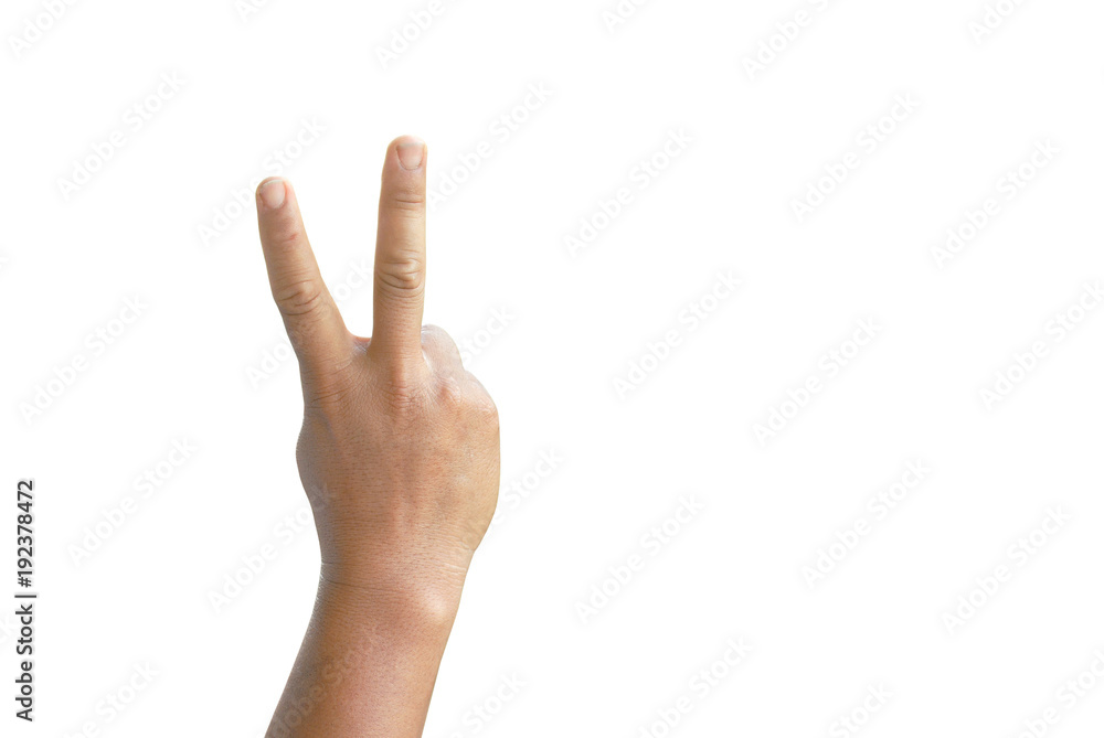 Victory sign hand isolated on white background. Victory sign hand isolated on white background.