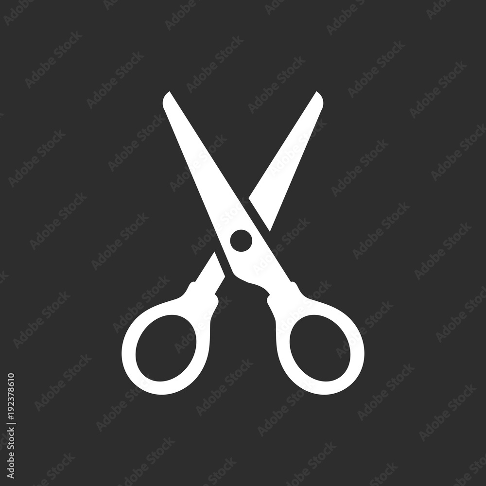 Scissors white silhouette Scissors white silhouette