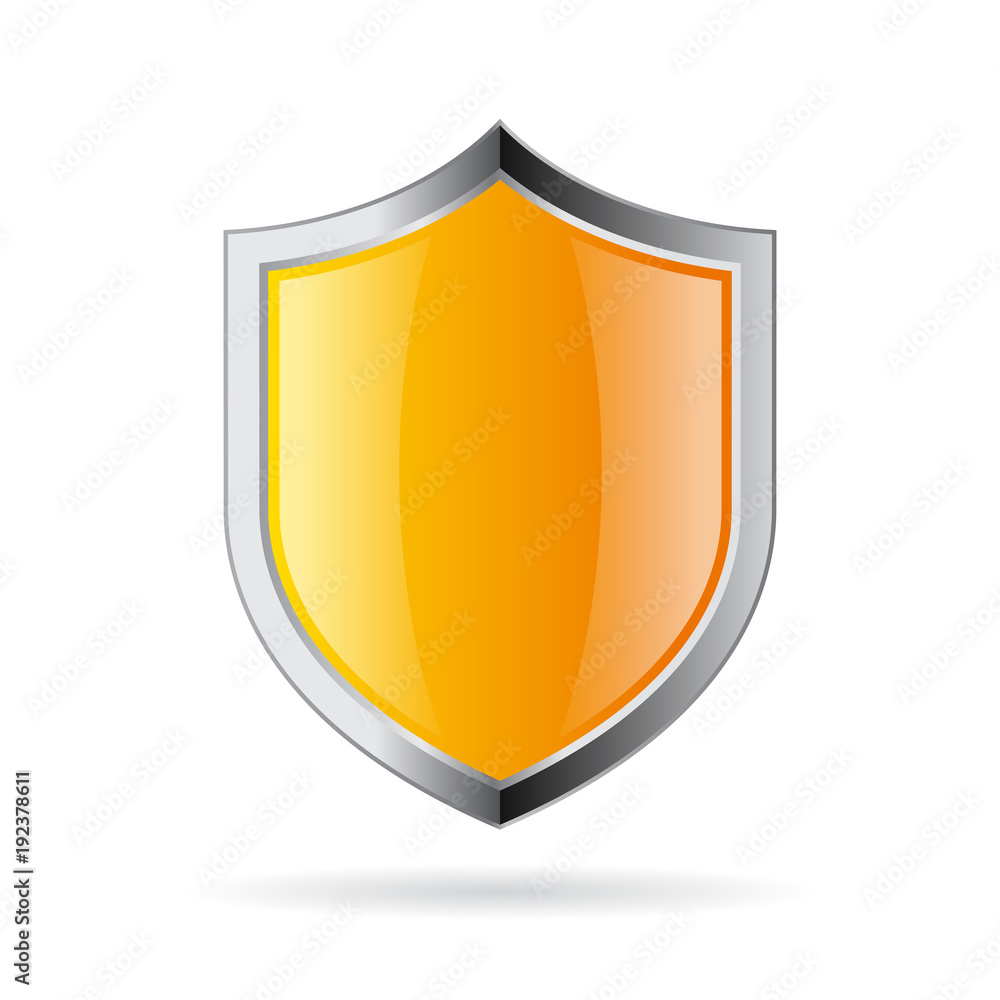 Glass shied icon in metal frame Glass shied icon in metal frame