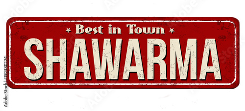 Shawarma vintage rusty metal sign