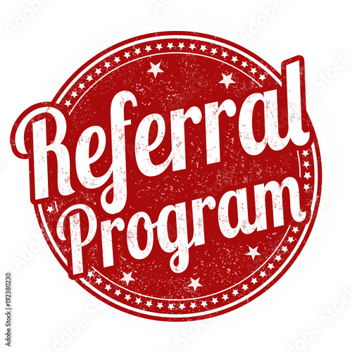 Referral program grunge rubber stamp