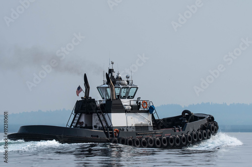 Ocean Going Tug Underway on Puget Sound photo