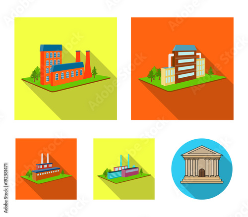 Processing factory,metallurgical plant. Factory and industry set collection icons in flat style isometric vector symbol stock illustration web.