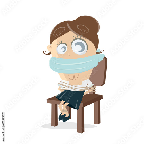 tied woman on a chair