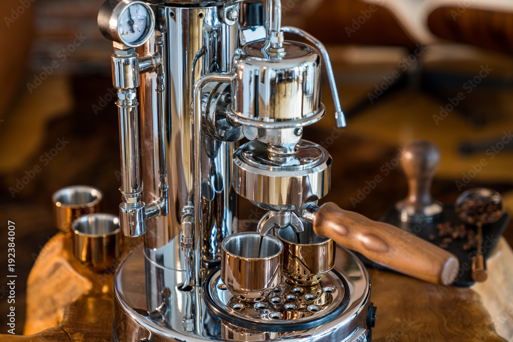 High End Luxury Espresso machine - fresh pour – Stock-Foto | Adobe Stock