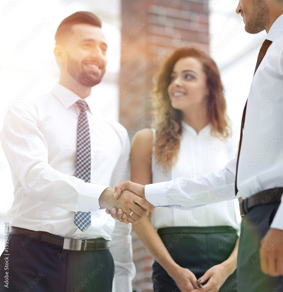 Fototapeta premium closeup.welcome and handshake of business partners