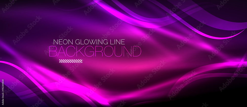 Neon purple elegant smooth wave lines digital abstract background Stock ...