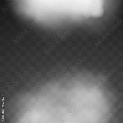 Fog or smoke isolated on transparent background. White cloud. Vector illustration