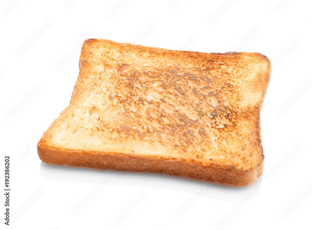Tasty toasted bread on white background Tasty toasted bread on white background